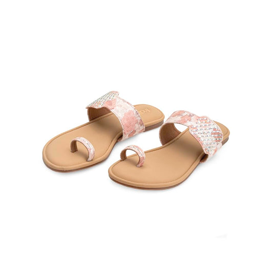 Indifeet Toe Ring Chappals for Women, Ladies Stylish Flats Sandals Footwear, Women's Latest Flat Chappal Slippers, Woman Fancy Ethnic Slipper Sandal, Lady New Soft Wedding Fashion Sandal, Brown