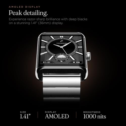 Pebble Royale Icon Smartwatch with 1.41" AMOLED Display, Bluetooth Calling, SpO2 & Heart Rate Monitoring, Sleep Tracking, Multiple Sports Modes, Always-On Display (Sterling Silver)