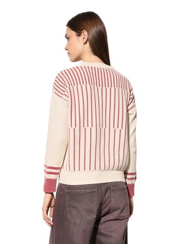 ONLY Women's Polyester Round Neck Pullover Sweater (9005687-Cloud Dancer_Cloud