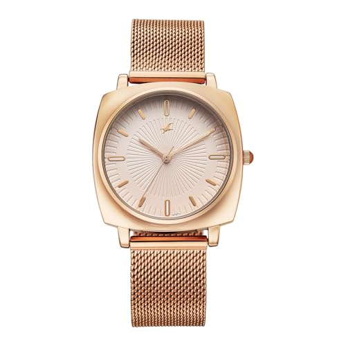 Fastrack Stunners X Quartz Analog with Rose Gold Dial Rose Gold Stainless Steel Strap Watch for Girls - 68043WM06