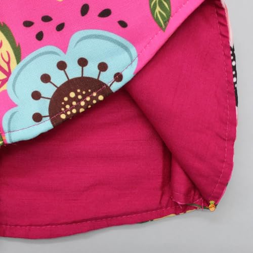 Leons Fab Vibrant Multicolour Floral Printed Pink Top And Lehenga (11-12 Years)