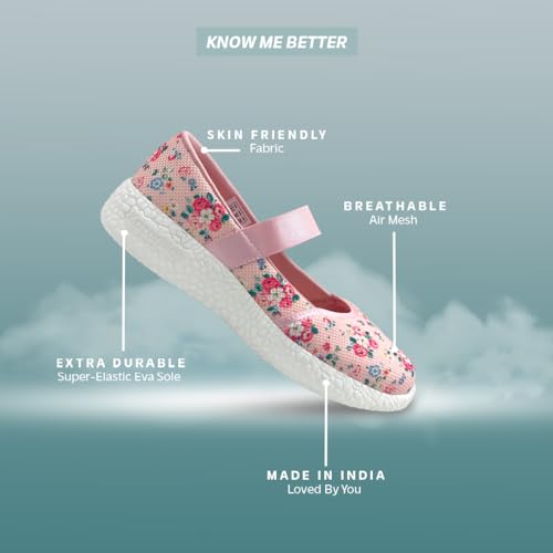 KazarMax Kids Girl's Peach Ballerinas - 3 UK