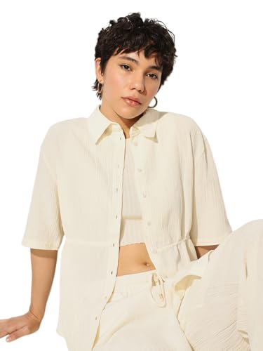ONLY Women's Oversized Cream Shirt
