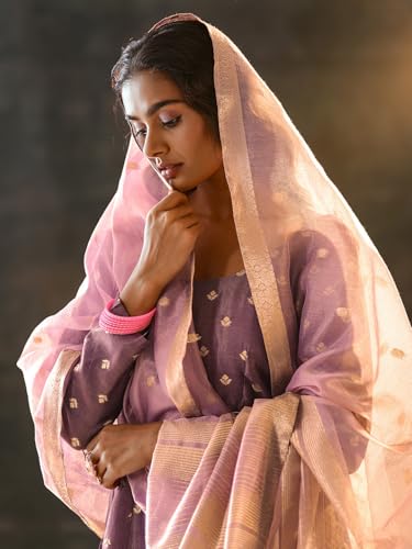 Libas Women's Silk Blend Kurta Set (400766_Mauve