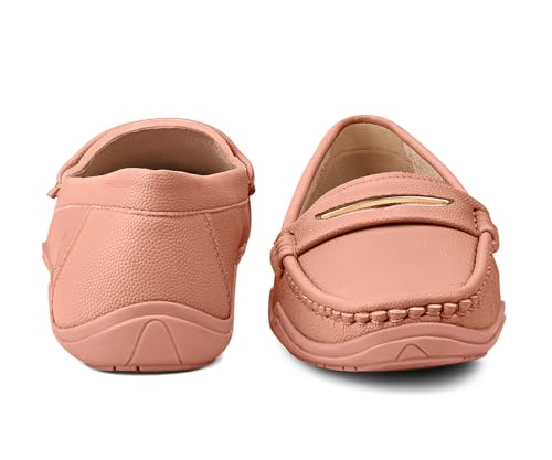 LOUIS STITCH Women’s Premium Pink Slip-On Loafers | Elegant Solid Slip-On Comfort Shoes for Casual and Formal Wear | Slip-On Loafer Shoes for Women | LSLD-BLR-HS01-PK | UK-7