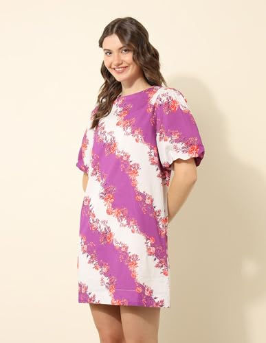 U.S. POLO ASSN. Women's Cotton Shift Mini Dress (UWSS25DRS160 Multicolor