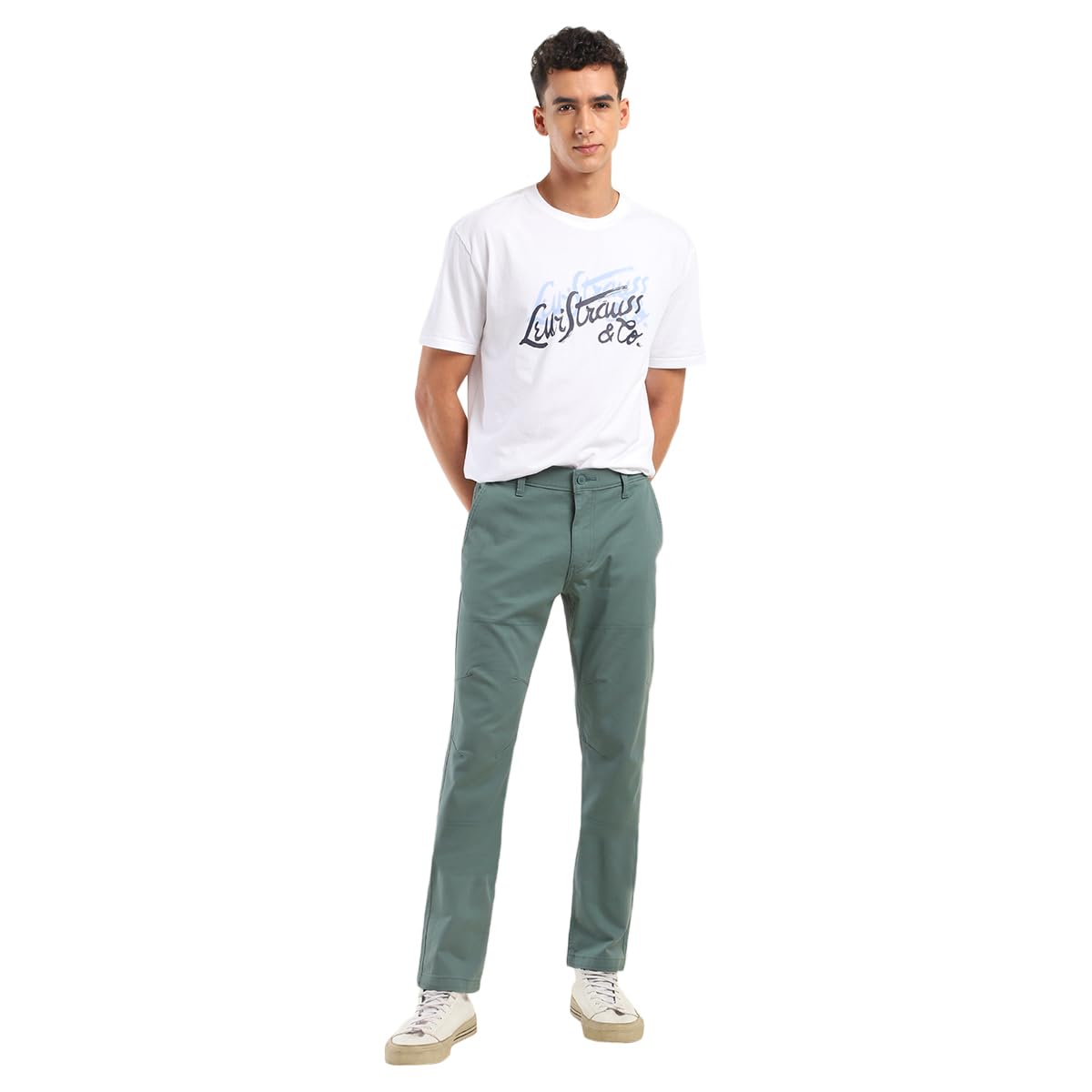 Levi's Men's Slim Casual Mid Rise Pants (000US-0002_Green, 34