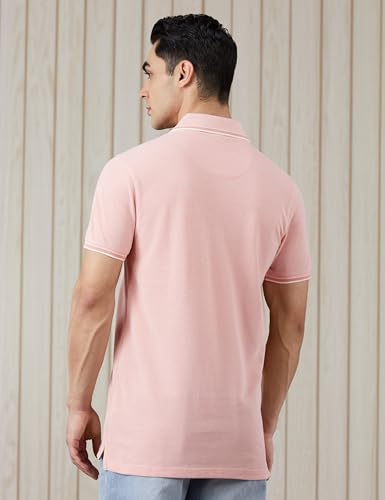 Amazon Brand - Symbol Men's Cotton Rich Textured Polo Tshirts | Collar Plain Tshirts | Half Sleeves - Regular Fit (Available in Plus Sizes)