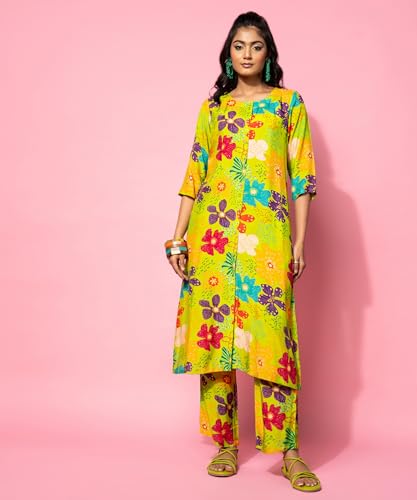 Libas Women's Printed Co-Ords (35500_Green