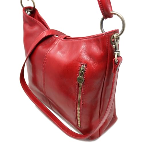 Floto Luggage Zip Pocket Tavoli Tote, Tuscan Red, Medium