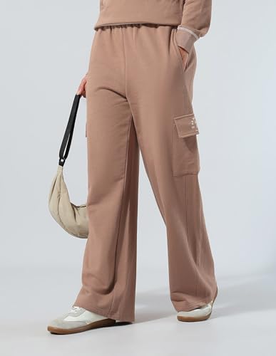 U.S. Polo ASSN. Women Solid Cargo Fit Trousers (UWAW25TRO154_Light Brown_32)
