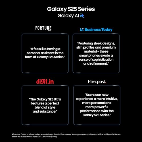 Samsung Galaxy S25 Ultra 5G AI Smartphone (Titanium Silverblue, 12GB RAM, 256GB Storage), 200MP Camera, S Pen Included, Long Battery Life