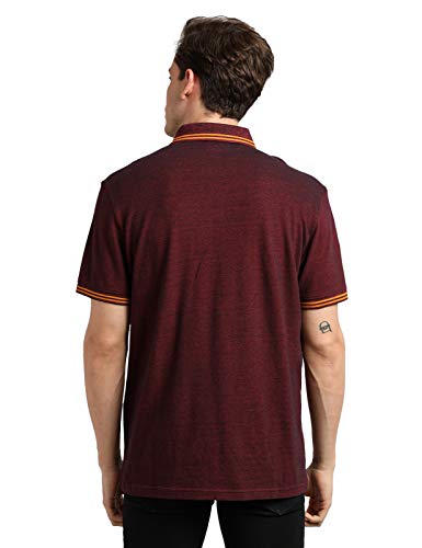 URGEAR Solid Men Polo Neck T-Shirt (Maroon, Small)