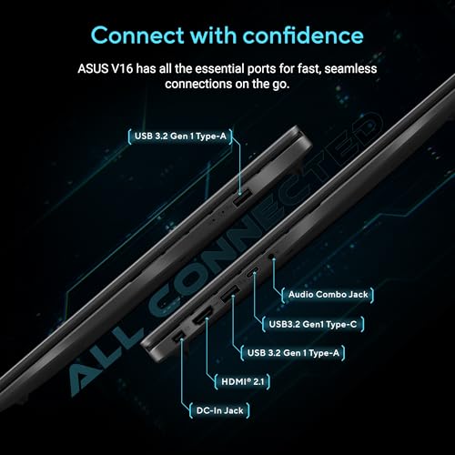 ASUS Gaming V16 (2025), 14th Gen, Intel Core 5 210H Gaming Laptop(RTX 5050-8GB/16GB RAM/512GB SSD/FHD+/16"/144Hz/Windows 11/M365 Basic*/Office Home 2024/Matte Black/1.95 Kg) V3607VH-RP037WS