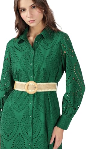 VERO MODA Women's Fit and Flare Green Dress