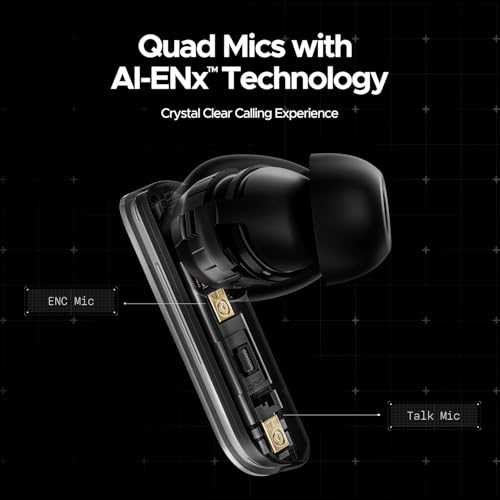 boAt New Launch Nirvana X TWS,Knowles Dual Drivers,Hi-Res Audio LDAC,App Support,4Mic ENx,Dual Pair,Spatial Audio,Fast Charge, Bluetooth Earbuds, TWS Ear Buds Wireless Earphones with mic (Cosmic Onyx)