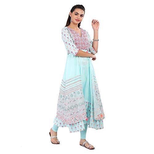 Aurelia Women's Pleated Salwar Suit Set (18AUD10024-100417_Blue_X-Small)