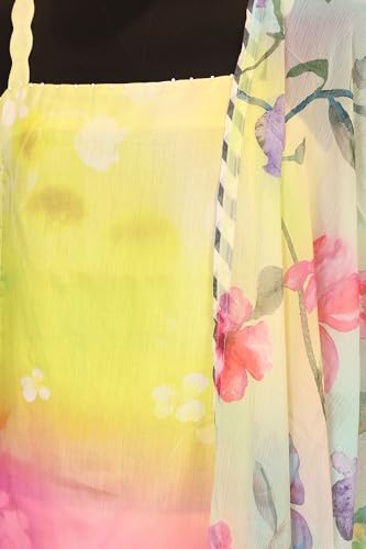 W for Woman Multicolor Floral Printed Straight Kurta with Flared Pant and Dupatta Set - (WS12663-125358-3XL)