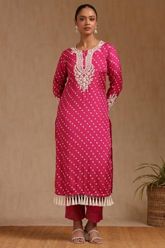 Soch Women's Russian Silk Chudidar Set (EWS5CD21942_Fuchsia