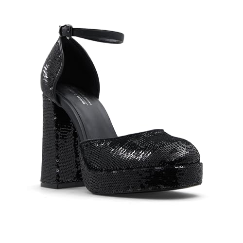 Call It Spring Anabelle Womens Black Block Heel Shoes