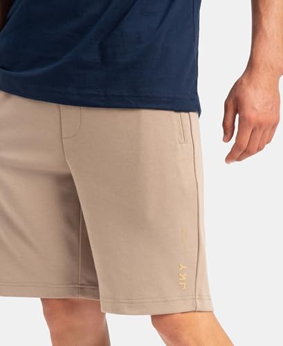 Jockey AM14 Men's Super Combed Cotton Rich Straight Fit Shorts with Zipper Pockets_Desert Taupe_XXL
