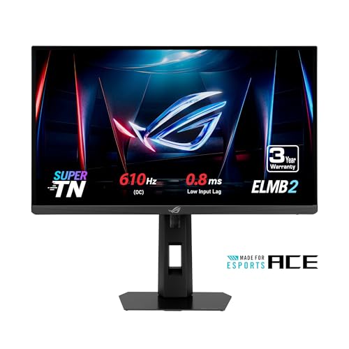ASUS ROG Strix Ace 24” 1080P Esports Gaming Monitor (XG248QSG) - Full HD, Super TN Panel, 610Hz, 0.1ms, VRR, Low Input Lag, DisplayHDR400, Tripod Socket, HDMI 2.1, 3 yr Warranty
