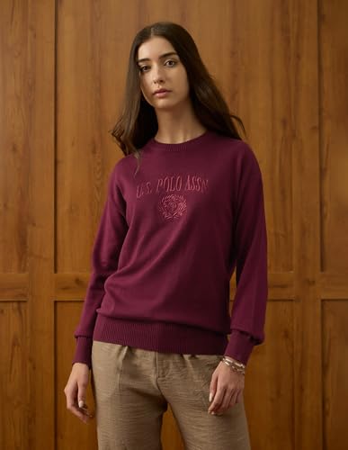 U.S. Polo ASSN. Women's Cotton Casual Sweater (UWAW25SWE208