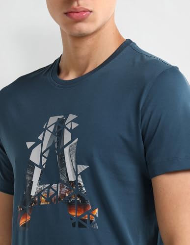 ARROW Men's Regular Fit T-Shirt (ANAITS3355_Teal