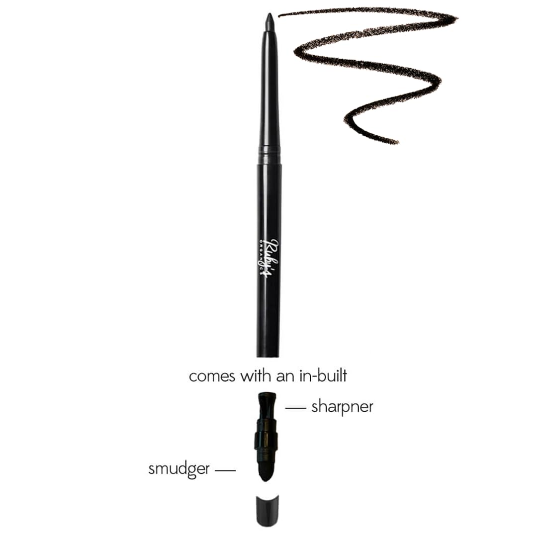Ruby's Organics Kohl and Mascara Beauty Gift Kit for Women- Long-Lasting Intense Pigment, Smudge Proof, Everyday Eye Makeup Kajal, 100% Natural & Non-Toxic, Eye-Friendly, Daily Use - Black (Combo Pack of 2)