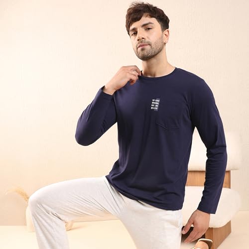 Sweet Dreams Men's Solid Pyjama Set