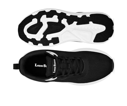 LOUIS STITCH Egyptian Black Men’s Lightweight Athleisure Sport Shoes | Ultra Cushioned Sole | Casual Lace-Up Sneaker and Athleisure Wear | Perfect for Casual, Gym & Travel Wear | LS-AT-FS02 | UK-7