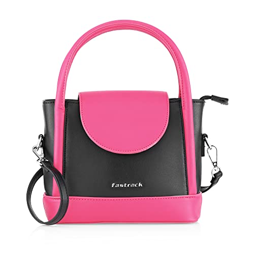 Fastrack Structured Black Colour Blocked Satchel For Women