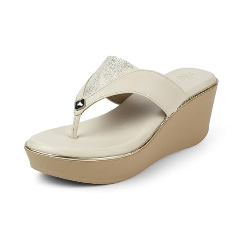 tresmode Jose Cream Women's Dress Wedge Sandals in Size 4 UK / 37 EU