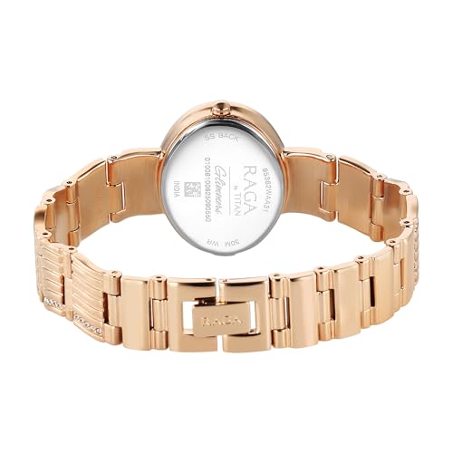 Titan Raga Glimmers Quartz Pink Shaped Dial Women's Watch | Water Resistant Watch | Watches for Women Analog - 95362WM01