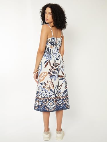 Max Women Printed A-line Midi Dress(Multicolour_L)
