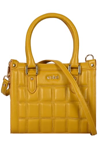 eske Viviana Genuine Leather Women's Handbag (Yellow)