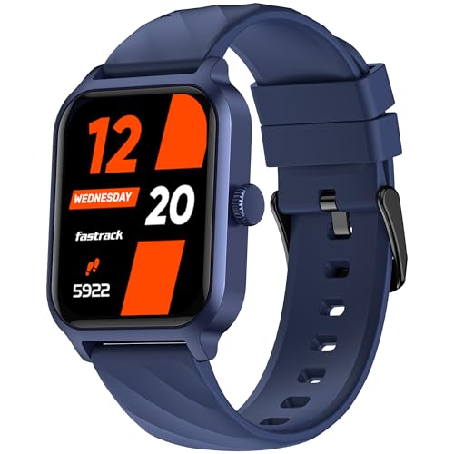 Fastrack Rider Plus Smart Watch, 1.83” TFT Display, 240 * 284 Pixel Resolution, SingleSync BT Calling, AI Voice Assistant, 100+ Sports Modes & Smartwatch Faces, Upto 5 Day Battery, IP68 (Blue)