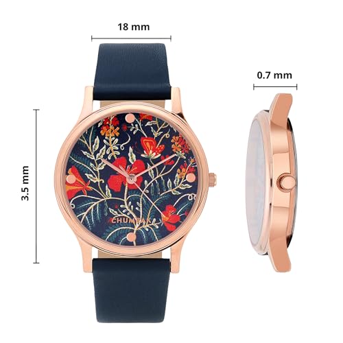 TEAL BY CHUMBAK Round Dial Analog Hand Watch for Women, Wrist Watch for Teenage Girls, Ladies Ghadi, Gifts for Women/Girls/Ladies, Stylish Fashion Watch for Casual/Work