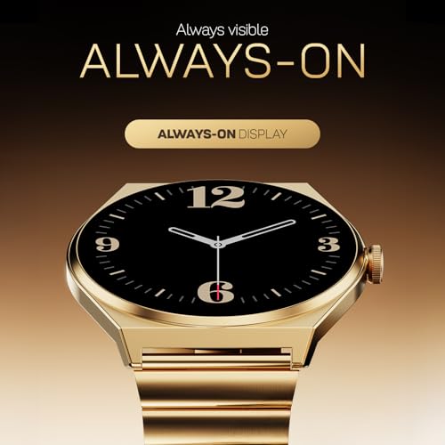 Fire-Boltt Phoenix Nova Smartwatch 1.43” Slim Super AMOLED Display, 466x466 Pixel Always-On Display, Bluetooth Calling, Health Tracker for Men & Women Shadow Black
