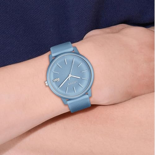 Lacoste Lacoste.12.12 Move Qtz Basic Blue Round Dial Men's Watch|Blue Silicone Material|Multi Color Band - 2011282