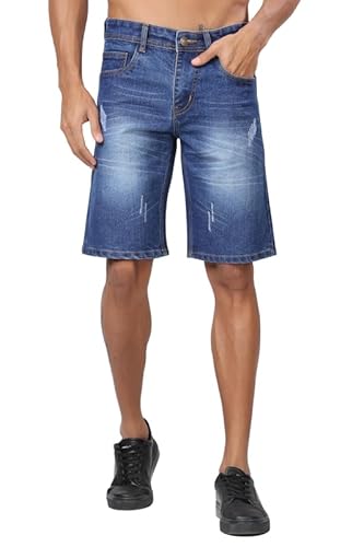 London Hills Denim Shorts for Men | Jeans Shorts for Men Plain Light Blue