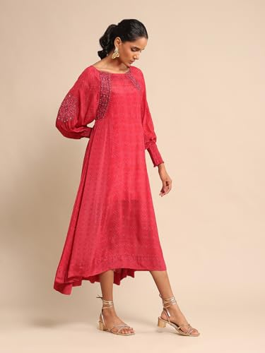 Ritu Kumar Fuschia Printed Dress with Camisole
