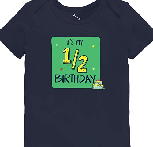 Zeezeezoo Navy Half Birthday Onesie for Baby (6-12 Months)