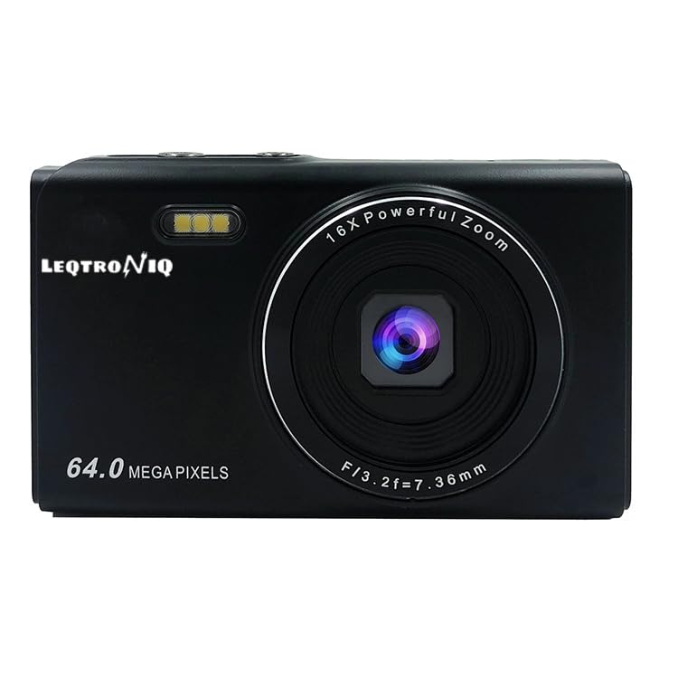 LEQTRONIQ 4K Digital 48 MP Camera with 32GB SD Card, 16x Digital Zoom & Autofocus for Recording, Vlogging, Streaming with 1 Year Warranty (2 Batteries)