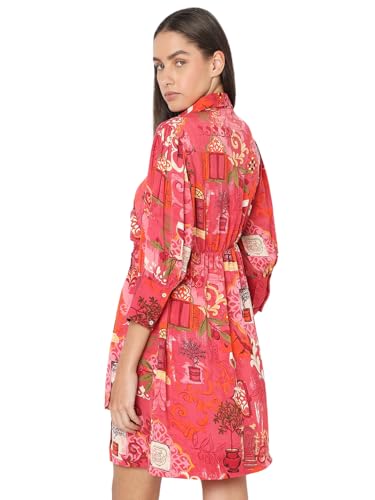 VERO MODA Women's Fit and Flare Red Dress