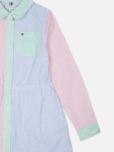 Girls Cotton Spread Collar Shirt Dress