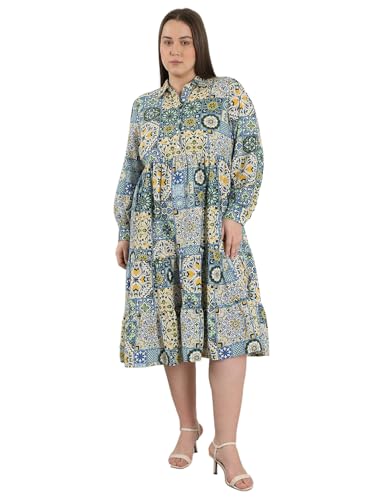 VERO MODA Curve Women's Fit & Flare Blue Dress