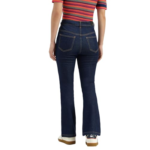 United Colors of Benetton Bootleg High Rise Bootcut Jeans (Size: 34) - 26P4ST5E9787I901 Blue