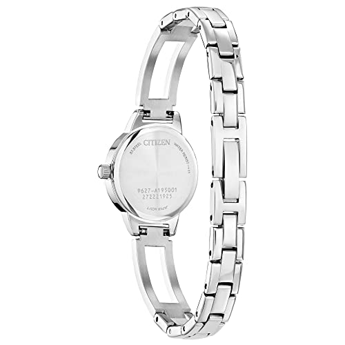Citizen Quartz Women's Watch, Stainless Steel, Classic, Silver-Tone Bangle, White Dial, Bangle,Classic