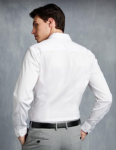 Symbol Premium Men's Wrinkle-Resistant Regular Fit Cotton Formal Shirt (SS23-SMP-FS-01_White_42)